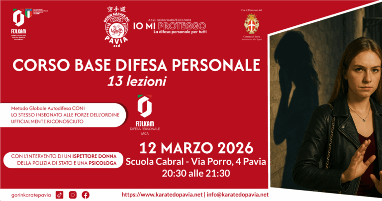 Pubblicità corso difesa personale in partenza il 12 Marzo 2026